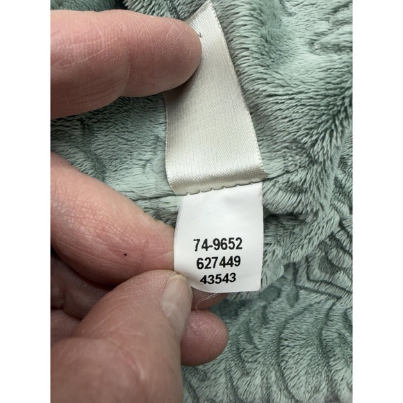 J Jill Womens Large Green Embroidered Puffer Jacket Snap Front Collar - Picture 15 of 16